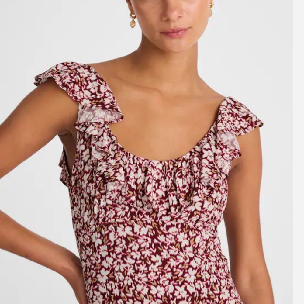 Madewell Floral Print Maxi Dress with Ruffle Sleeves - Picture 4 of 4